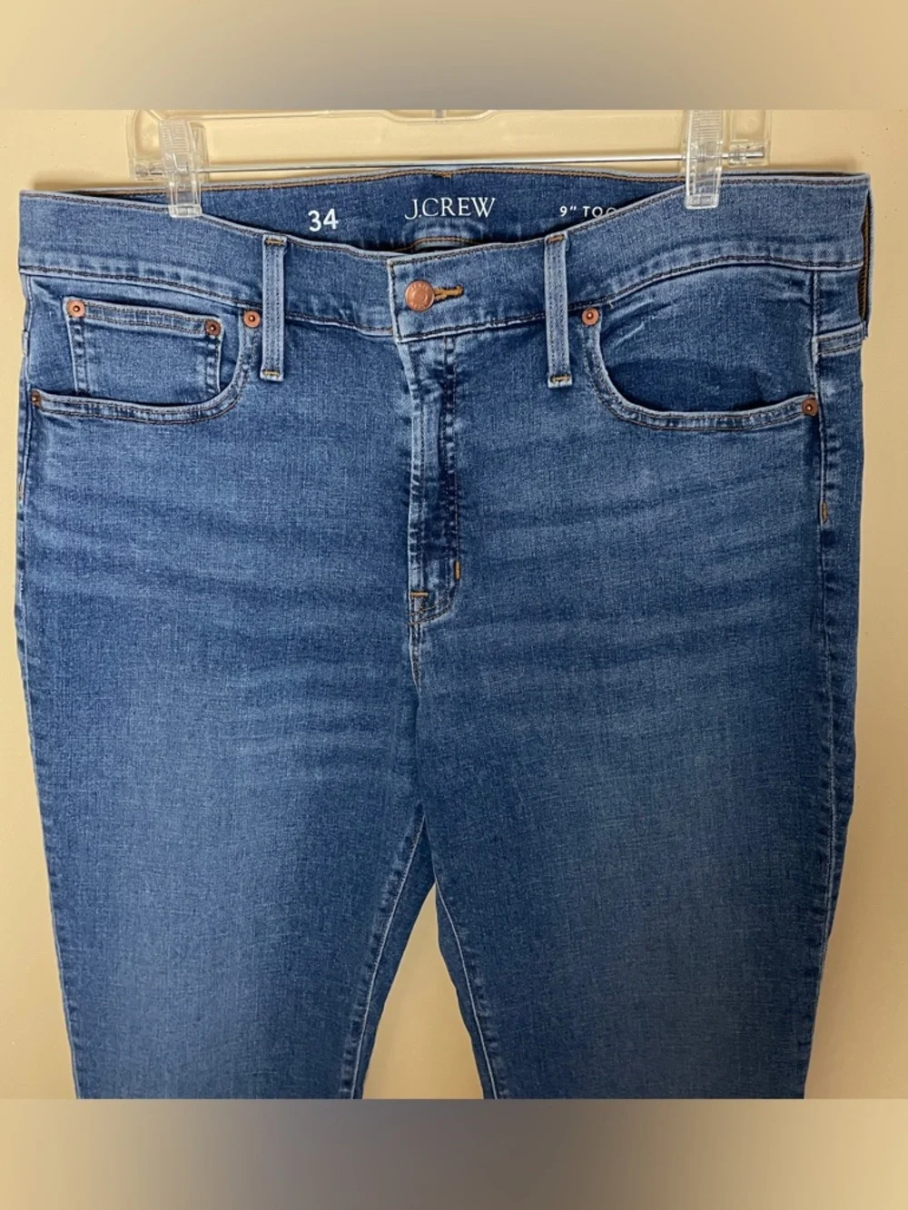 J. Crew Toothpick Jeans Women's 34 High Rise Bluebell Wash BP391 Stretch Denim